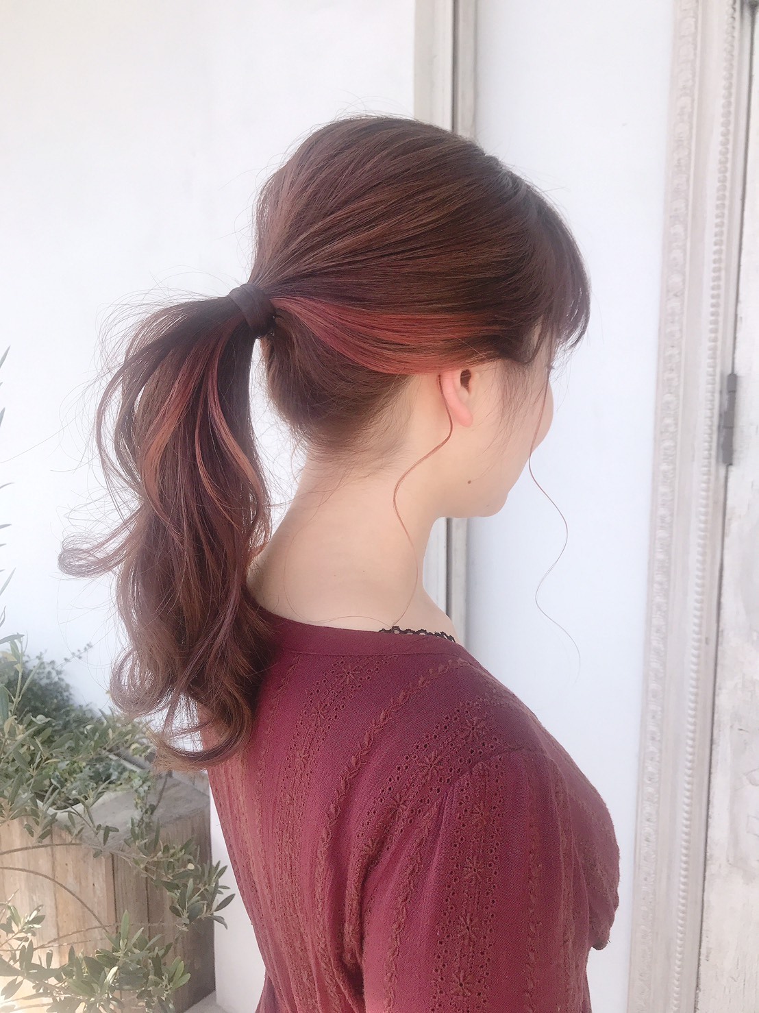 Hair Salon Alice Blog Archive ロングヘア チェリーピンクのインナーカラー